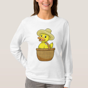 Camiseta Pato como agricultor com cesto