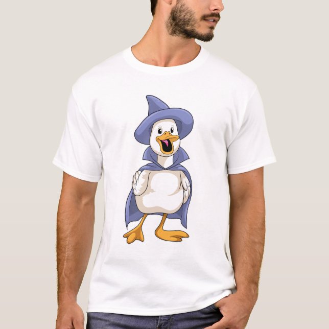 Camiseta Pato como bruxa com chapéu (Frente)
