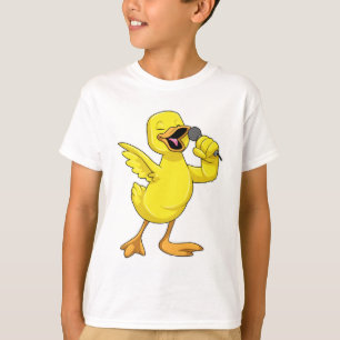 Camiseta Pato como Cantor com Microfone