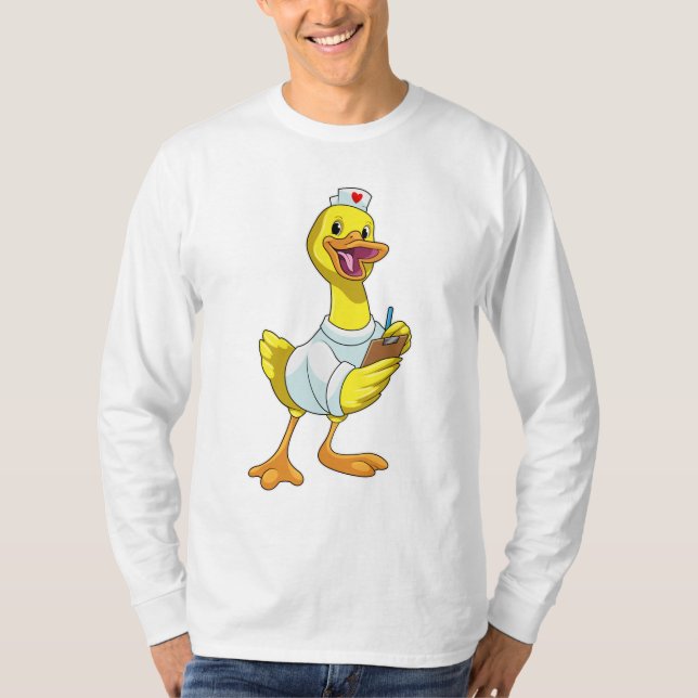 Camiseta Pato como enfermeira com coração (Frente)