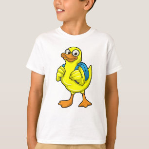 Camiseta Pato como estudante com mochila