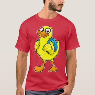 Camiseta Pato como estudante com mochila