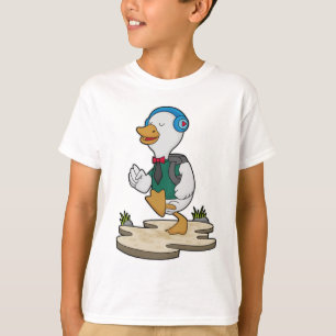Camiseta Pato como Hiker com mochila