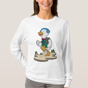 Camiseta Pato como Hiker com mochila