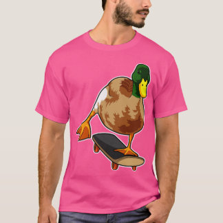 Camiseta Pato como Patinador com skate 1