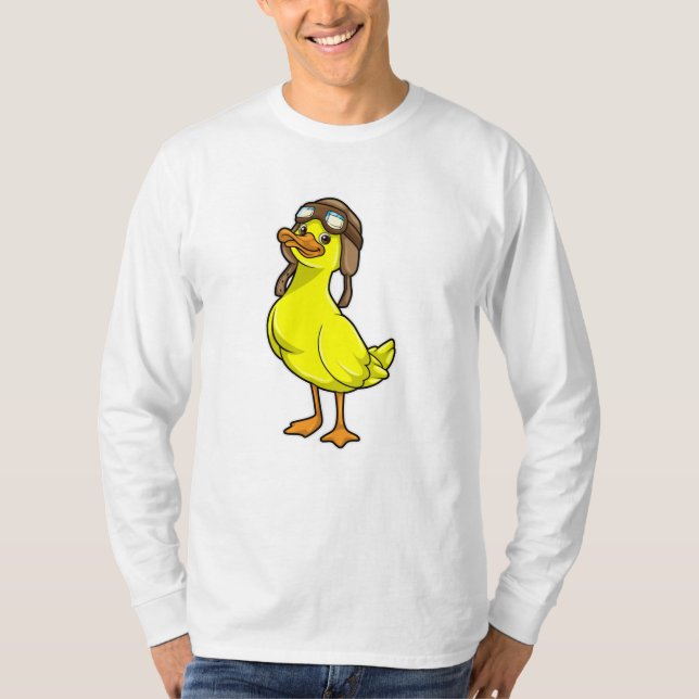 Camiseta Pato como piloto com Boné e óculos (Frente)