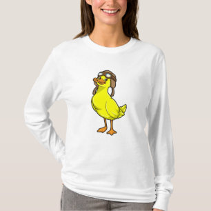 Camiseta Pato como piloto com Boné e óculos