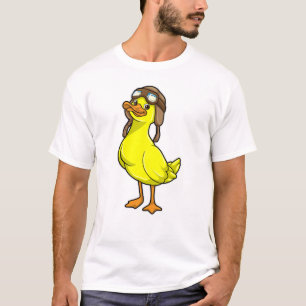 Camiseta Pato como piloto com Boné e óculos
