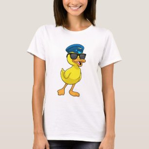 Camiseta Pato como Piloto com chapéu Piloto
