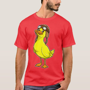 Camiseta Pato como Piloto com Óculos de Capuz