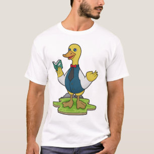 Camiseta Pato como professor com livro