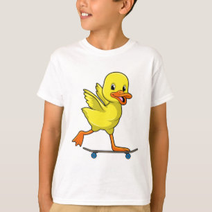 Camiseta Pato como skater com skate