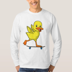 Camiseta Pato como skater com skate