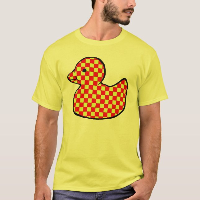 Camiseta pato da borracha do tabuleiro de damas (Frente)