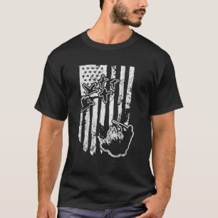 Camiseta Pato de Bandeira Americano Caçando Esportes Lover