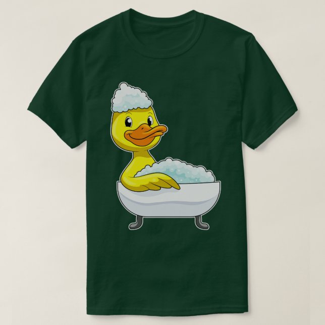 Camiseta Pato de banho com espuma de banheira (Frente do Design)