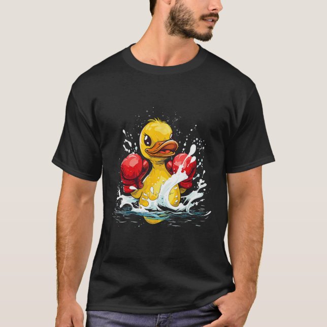 Camiseta Pato de Borracha Boxeador Com Luvas de Boxe Kickbo (Frente)