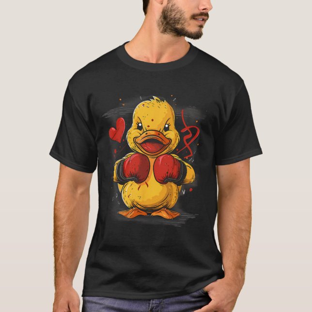 Camiseta Pato de Borracha Boxeador Com Luvas de Boxe Kickbo (Frente)