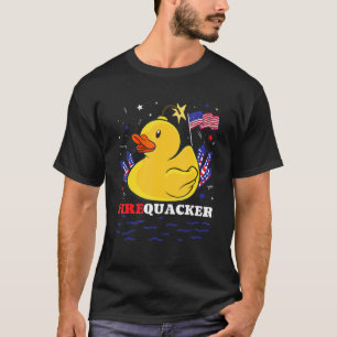 Camiseta Pato de Borracha de Fogos de Artifício 4 de Julho