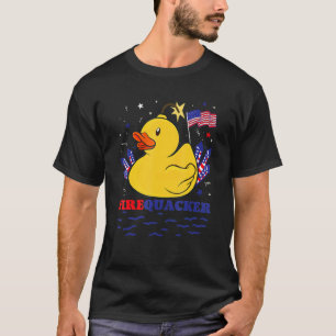 Camiseta Pato de Borracha de Fogos de Artifício 4 de Julho