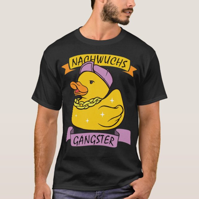 Camiseta Pato de borracha de gangster, pequeno bandido, ani (Frente)
