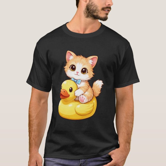 Camiseta Pato de Borracha de Gato Fofo (Frente)