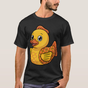 Camiseta Pato de Borracha de Peixe Design Híbrido Fofo
