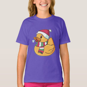 Camiseta Pato de Borracha do Natal Chapéu do Papai Noel Pre