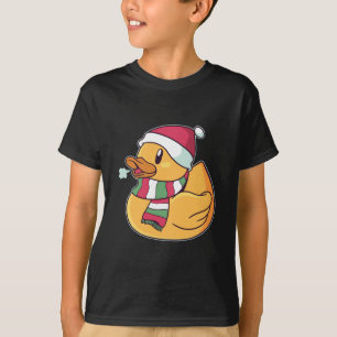 Camiseta Pato de Borracha do Natal Chapéu do Papai Noel Pre