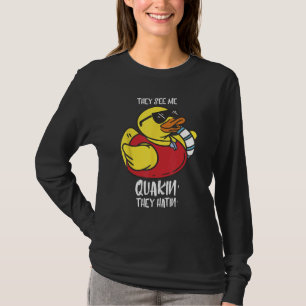 Camiseta Pato de Borracha Eles Me Vêm Quakando Pato Amarelo