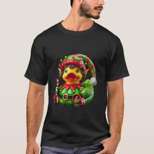 Camiseta Pato de Borracha Elf Natal Natal Natal Mulheres Du