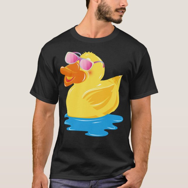 Camiseta pato de borracha engraçado com animal de estimação (Frente)
