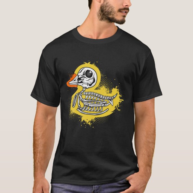 Camiseta Pato De Borracha Engraçado, Pato De Banho, Skull S (Frente)