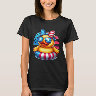 Camiseta Pato de Borracha Legal Bandeira dos EUA Patinho Fo