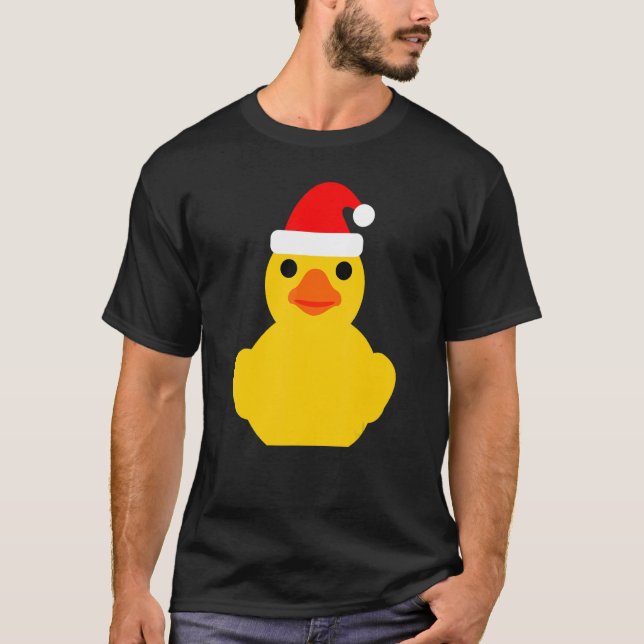 Camiseta Pato de borracha Natal Papai Noel Borracha Ducky (Frente)