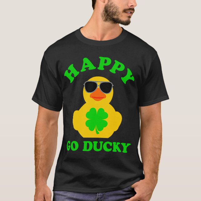 Camiseta Pato de Borracha Óculos de sol Feliz Pó Ducky Rua  (Frente)