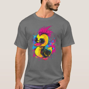 Camiseta Pato de Borracha Punk Rock Aquarela Patinho de Bor