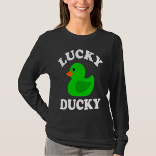 Camiseta Pato de Borracha Verde Ducky Sortudo Quack St Pat