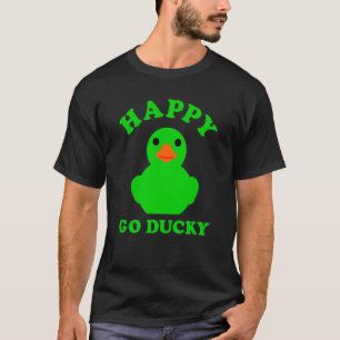 Camiseta Pato de Borracha Verde Feliz Ir Ducky Pun St Patri
