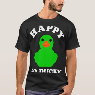 Camiseta Pato de Borracha Verde Feliz Ir Ducky Pun St Patri