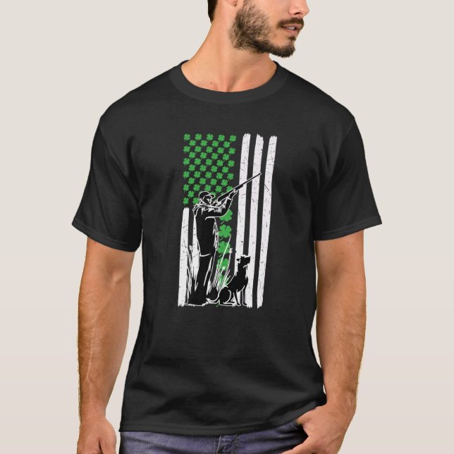 Camiseta Pato De Caça Com Dia de São Patrício De Arma Usa F (Frente)