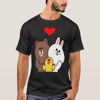 Camiseta Pato De Coelho Coelho Do Urso Castanho Nós Te Amo 