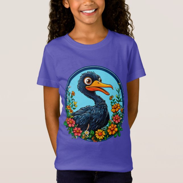 Camiseta Pato de desenho animado fofo (Frente)