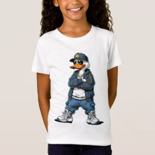 Camiseta Pato de desenho animado Swag com correntes de ouro