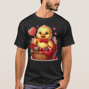 Camiseta Pato de Dia de os namorados cúbico/quintal