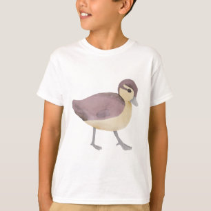 Camiseta Pato-de-madeira filhote de pato arte em aquarela a