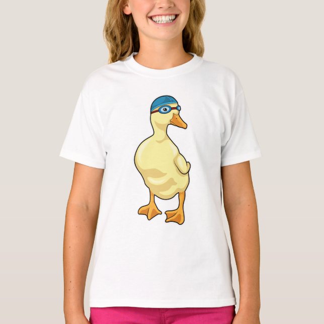 Camiseta Pato de Nadar com óculos de Nadação (Frente)