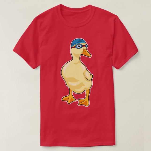 Camiseta Pato de Nadar com óculos de Nadação (Frente do Design)
