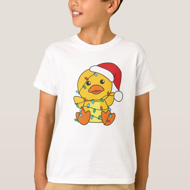 Camiseta Pato de Natal Pato Pato de Natal Animais Feriados (Frente)
