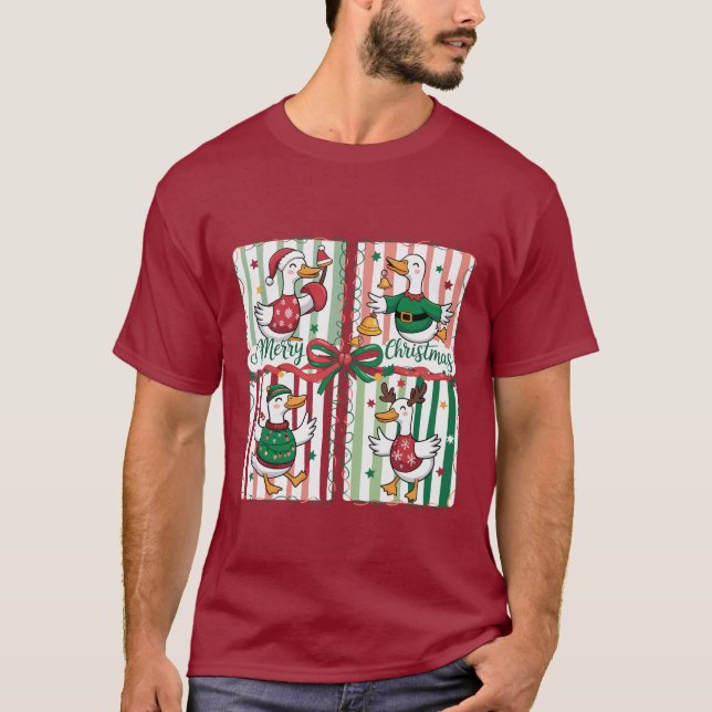 Camiseta Pato de Rebelde Animal Feriado de Ganso de Natal (Frente)